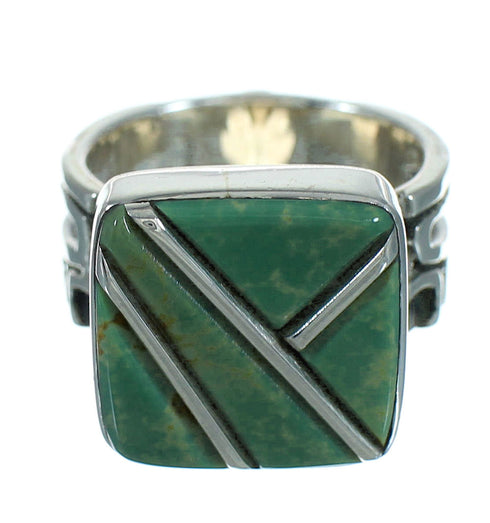 Turquoise Silver Southwest Jewelry Ring Size 8 AX89359